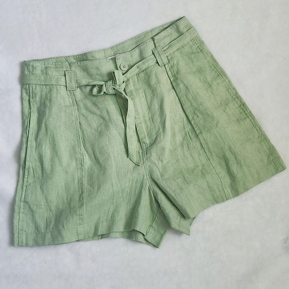 NWT Madewell light green tie waist shorts